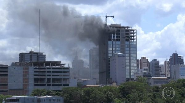 Incêndio no Paraguai — Foto: Reprodução/ TV Globo