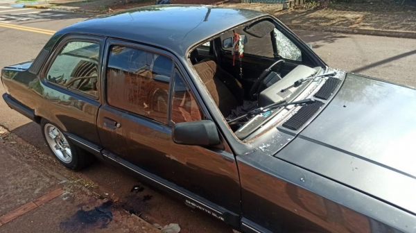 Fotos: Portal Nova Santa Rosa (Carro da vítima que também foi golpeado)