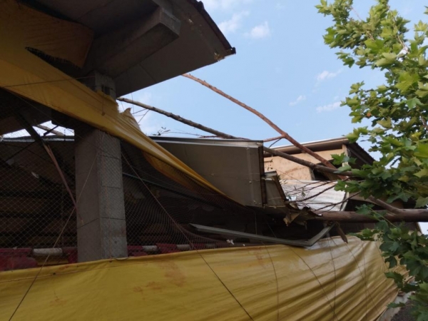 Barracão afetado em Nova Santa Rosa. Foto: Divulgação.