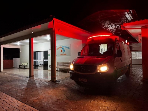 Samu chega ao hospital em Nova Santa Rosa. Foto: Portal Nova Santa Rosa.