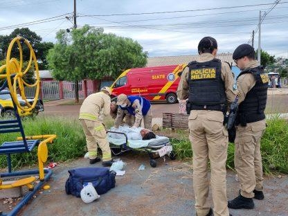A mulher foi socorrida pelo Corpo de Bombeiros. Foto: CGN.