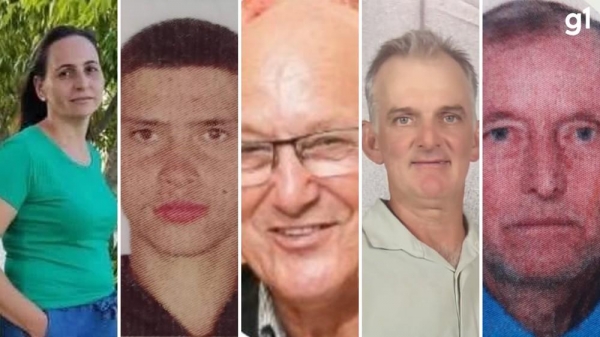 Vítimas da enchente no RS foram identificadas como Geneci da Rosa, Mario César Trielweiler Gonçalves, Mauro Perfeito da Silva, Ademar José Backes e Guido Alexander — Foto: Arquivo pessoas e reprodução