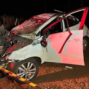 Capotamento na PR 182 em Maripá. Foto: Portal Nova Santa Rosa.