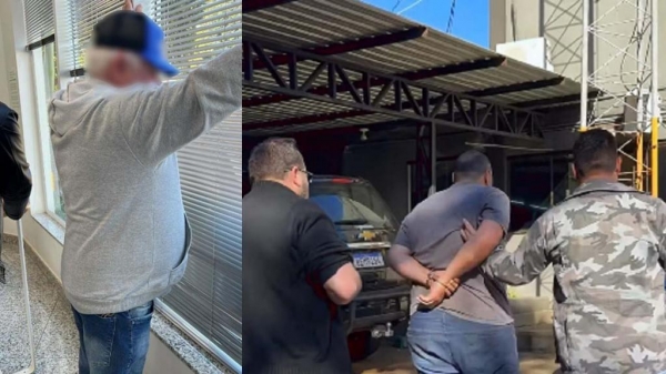 Na foto, à esquerda, idoso preso em Guaíra. À direita, suspeito preso em Toledo