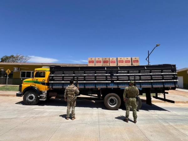Caminhão encontrado abandonado. Foto: BPFron.