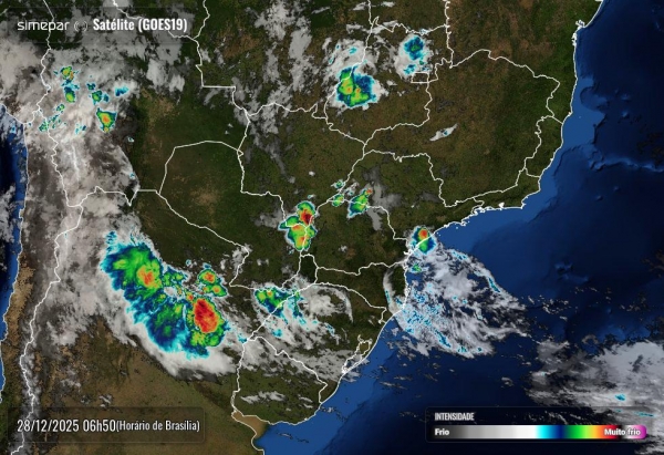 Imagem do Satélite Goes-19. Foto: Simepar.