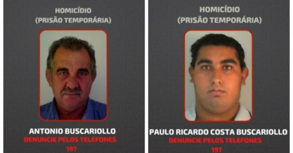 Suspeitos do crime: Antonio Buscariollo e Paulo Ricardo Costa Buscariollo - Fotos: Divulgação PCPR
