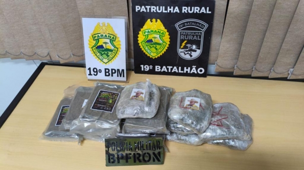 Droga apreendida. Foto: PMPR.