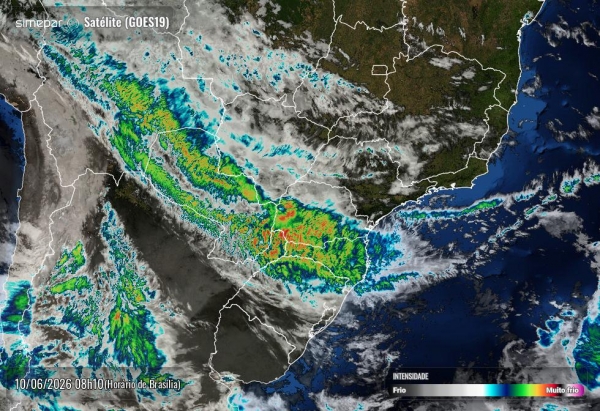 Imagem do Satélite Goes-19. Foto: Simepar.