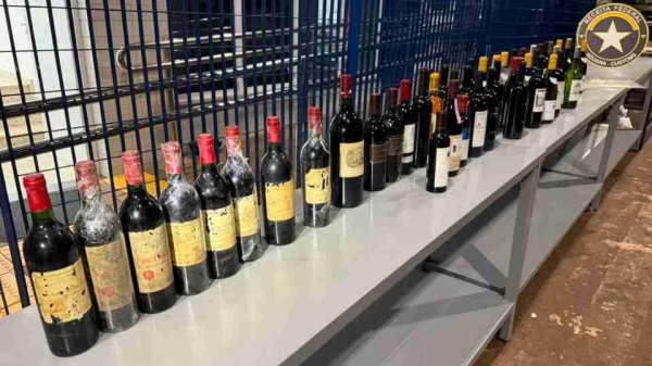 Vinhos apreendidos. Foto: Receita Federal.