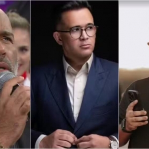 Foto mostra Rick, Bruno Avelar e Paulo Soares, três dos quatro passageiros que estavam no helicóptero que desapareceu em SC — Foto: Reprodução/NSC TV